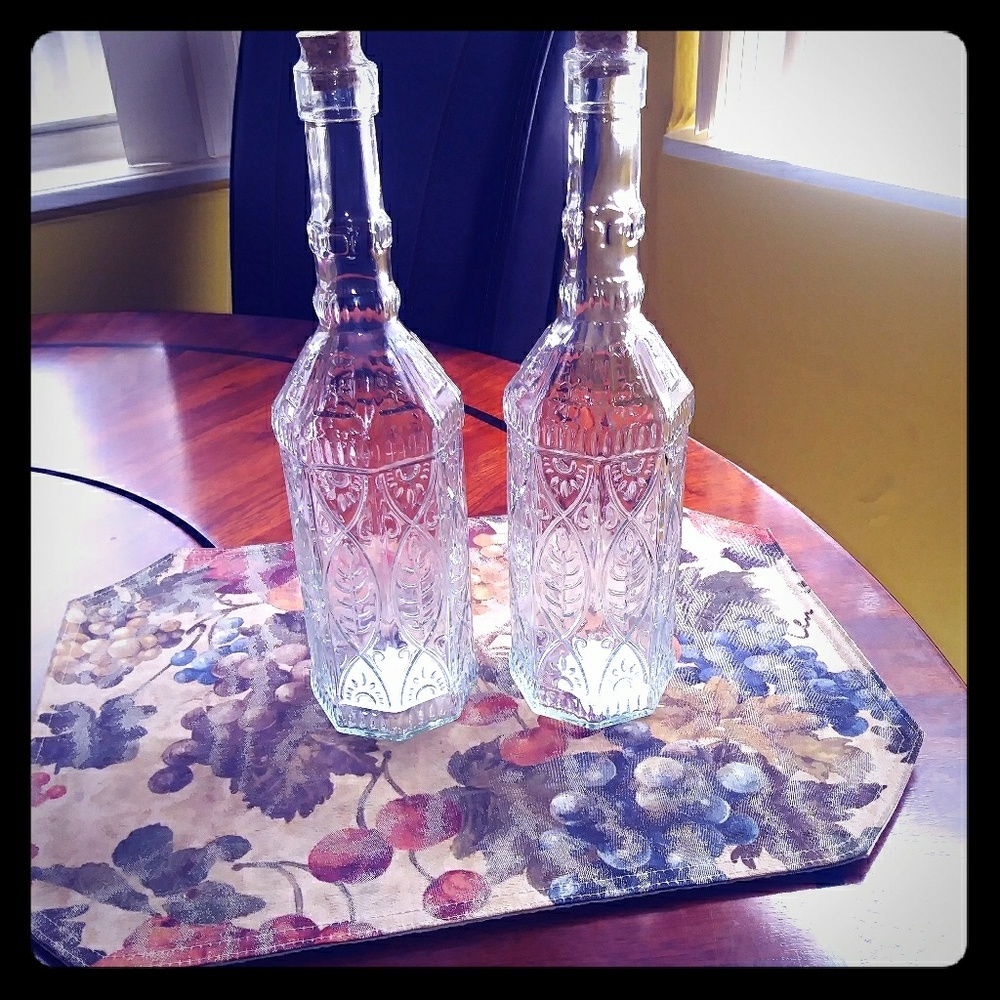 2 glass bottles